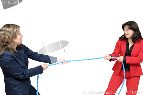 Image of businesswoman boss with rope