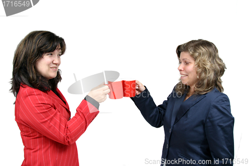 Image of woman businessteam, business toast, business concept