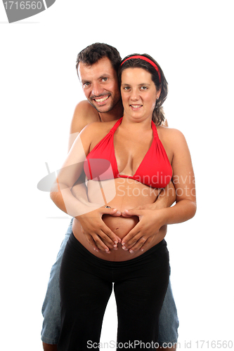 Image of beautiful and happy & young pregnant couple 