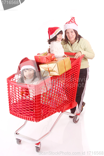 Image of mother and daughter and the shopping cart