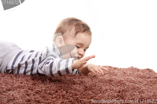 Image of happy baby boy, studio photo session