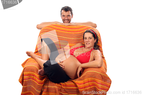 Image of beautiful and happy & young pregnant couple 