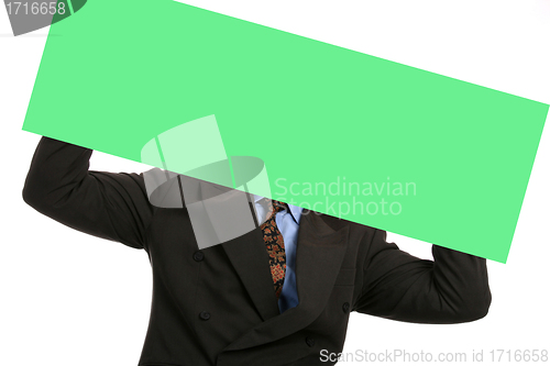 Image of businessman with board