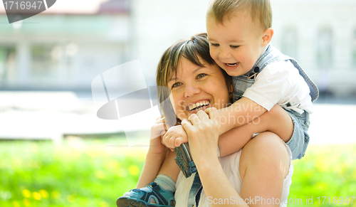 Image of Portrait of a mother and her son