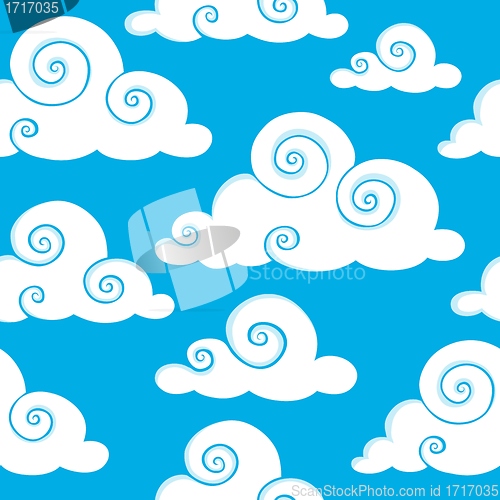 Image of Seamless background with clouds 6