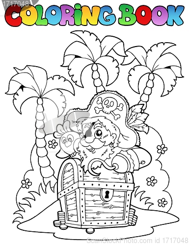 Image of Coloring book with pirate topic 1