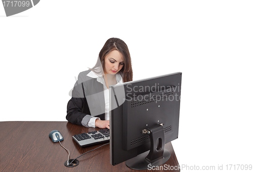 Image of Young woman working on a computer