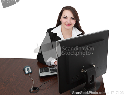 Image of Young woman working on a computer