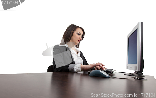 Image of Young woman working on a computer