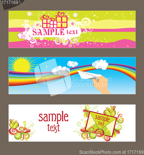 Image of Three vector cards 