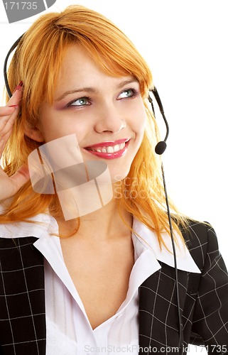 Image of happy customer service girl