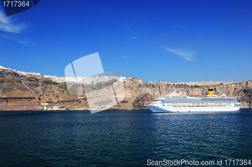 Image of Santorini view (Greece) - travel background