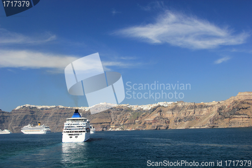 Image of Santorini view (Greece) - travel background