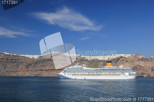 Image of Santorini view (Greece) - travel background