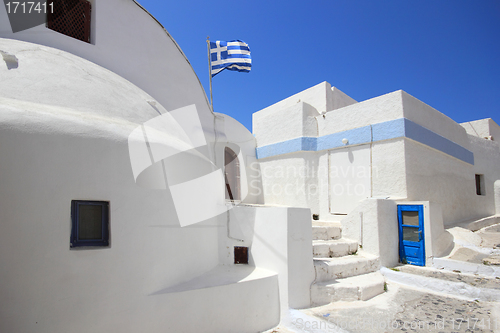 Image of Classical Greek architecture of the streets in Oia