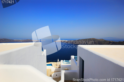 Image of Classical Greek architecture of the streets in Oia