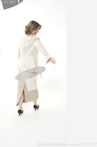 Image of business woman holding hand