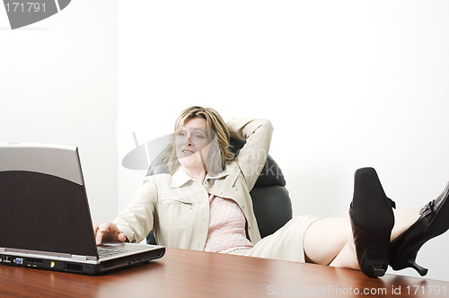 Image of business woman with laptop