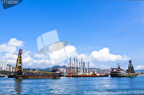 Image of Fishing boats along the coast in Hong Kong