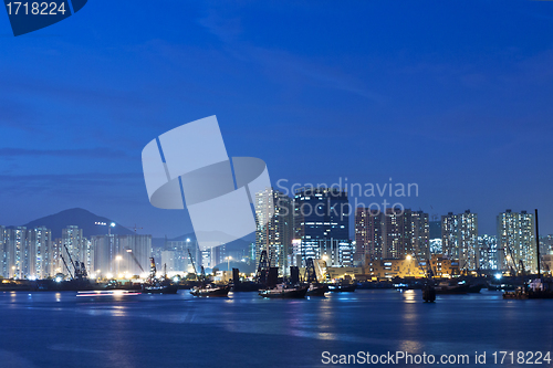 Image of Hong Kong night view along the coast