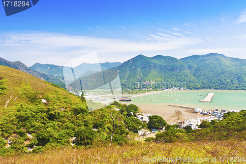 Image of Tai O landscape from mountains in Hong Kong