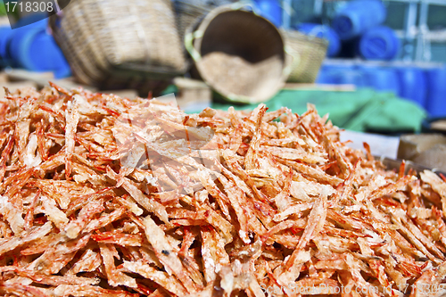 Image of Dried shrimps under sunlight