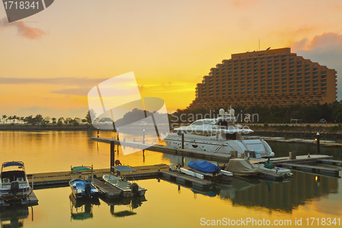 Image of Hong Kong pier at sunset