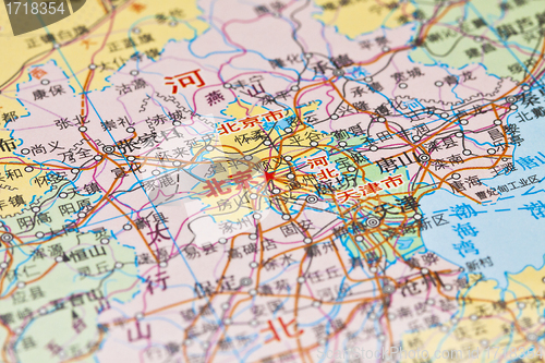 Image of Map of Beijing, China. 