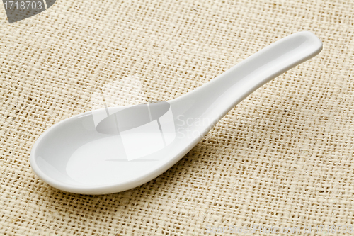 Image of empty ceramic asian spoon
