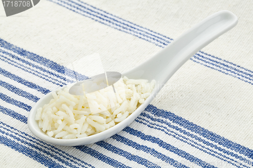 Image of spoon of cooked rice