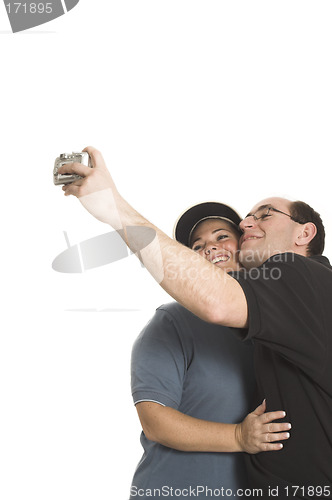 Image of happy  couple taking pictures