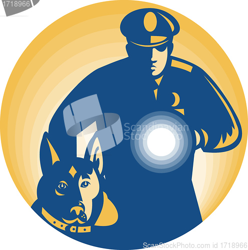 Image of Security Guard Policeman Police Dog