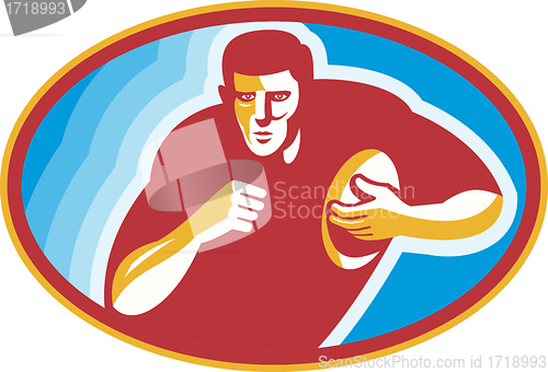 Image of Rugby Player Running With Ball