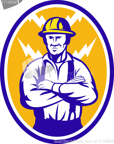 Image of Electrician Construction Worker Lightning Bolt