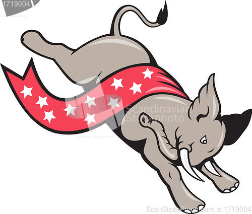 Image of Elephant Jumping Democrat Mascot