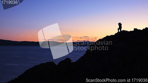 Image of Landscape in Tibet with a photographer's silhouette