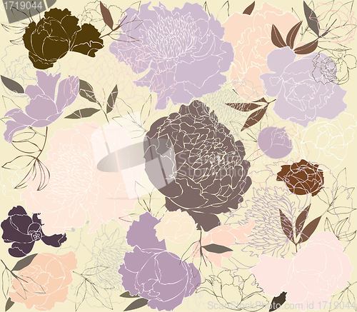 Image of Seamless background from a flowers ornament, fashionable modern wallpaper or textile.    Illustration  peony.
