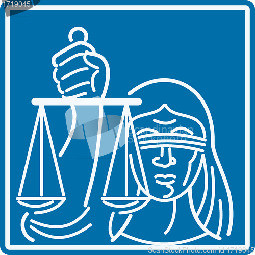 Image of Lady Blindfolded Holding Scales of Justice