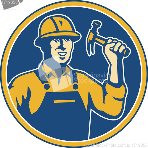 Image of Construction Worker Carpenter Tradesman With Hammer