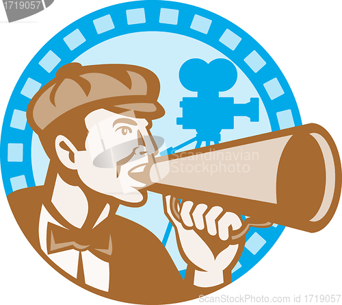Image of Movie Film Director With Bullhorn And Camera Retro