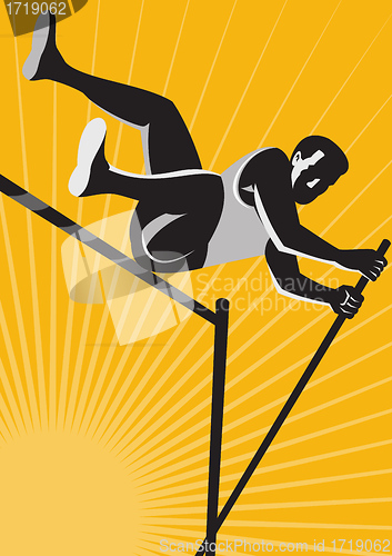 Image of Track and Field Athlete Pole Vault High Jump Retro