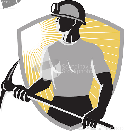Image of coal-miner-pick-ax-shield
