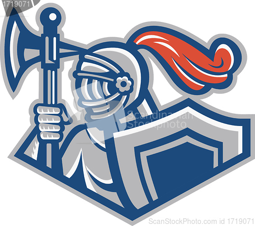 Image of Knight With Spear Axe And Shield