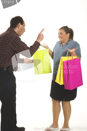 Image of couple arguing  about money