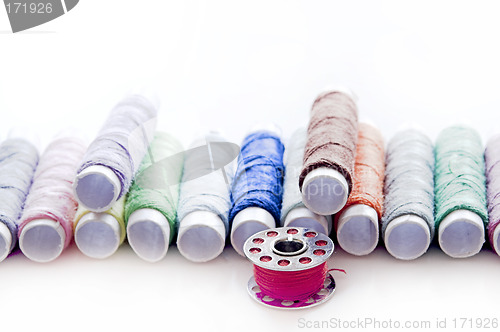 Image of thread bobbin over white