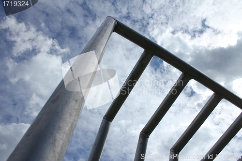 Image of steel football goal