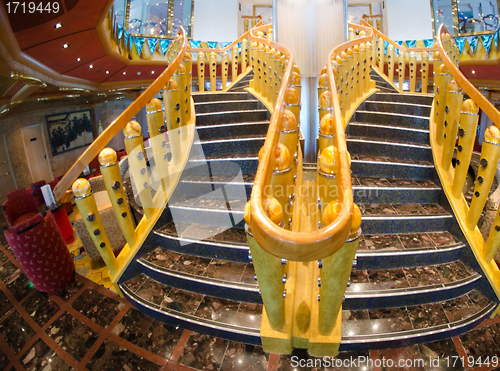 Image of Staircase of a Modern Cruise Ship