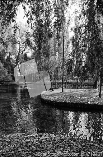 Image of Black and White view of Fonti del Clitunno in Umbria