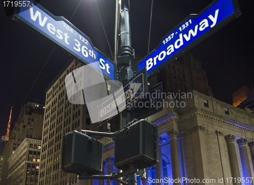 Image of Street Signs in the Night