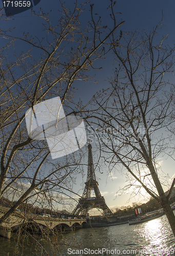 Image of Winter view of Eiffel Tower in Paris